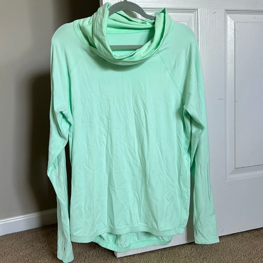 Lululemon mint green pullover with cowl neck - Picture 2 of 11